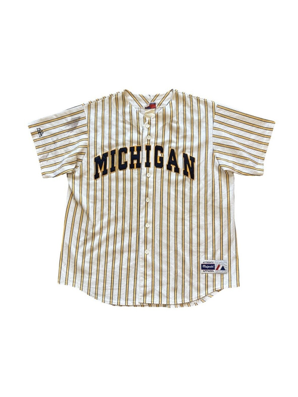 Majestic Pinstripe Michigan Wolverines College Baseball Jersey Men's Size 2XL